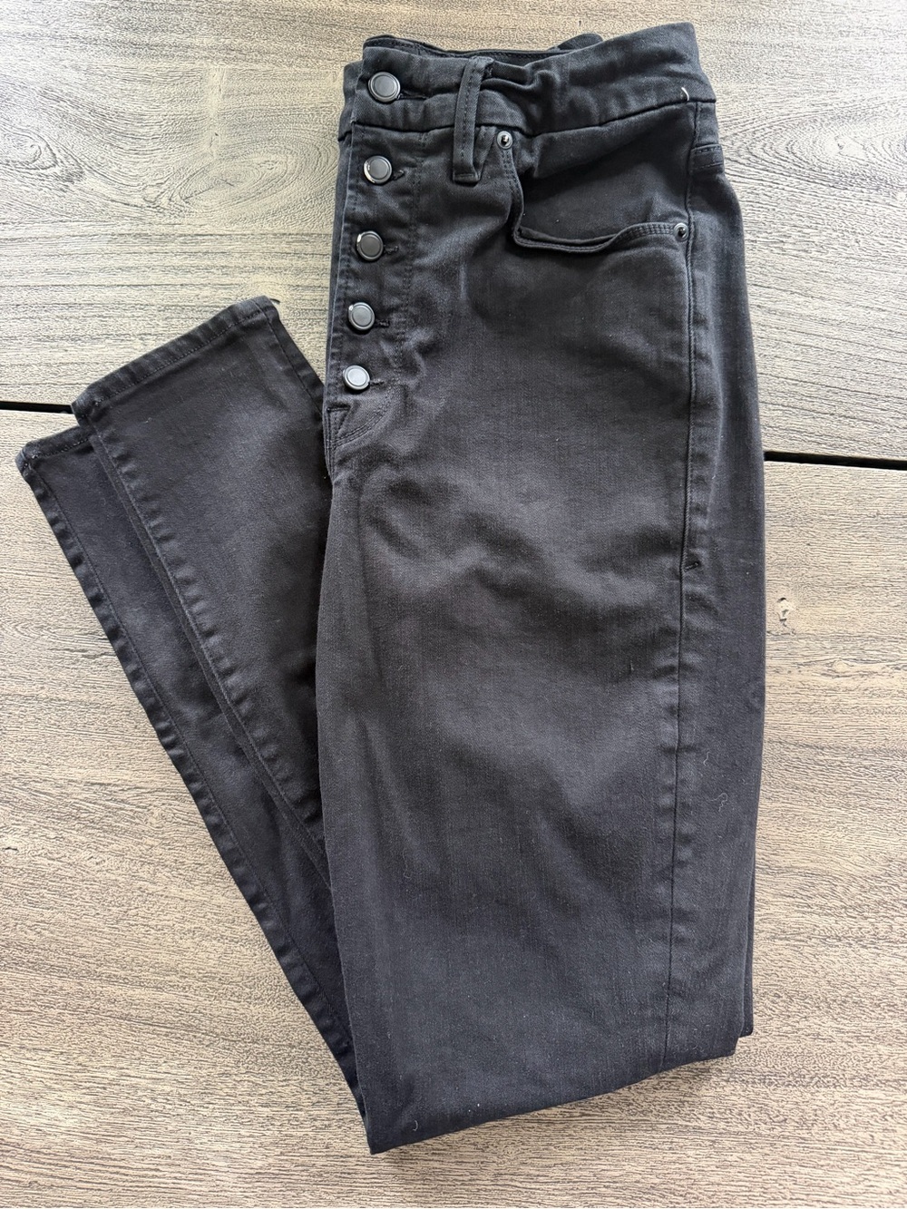Good American good waist button fly ankle skinny jeans